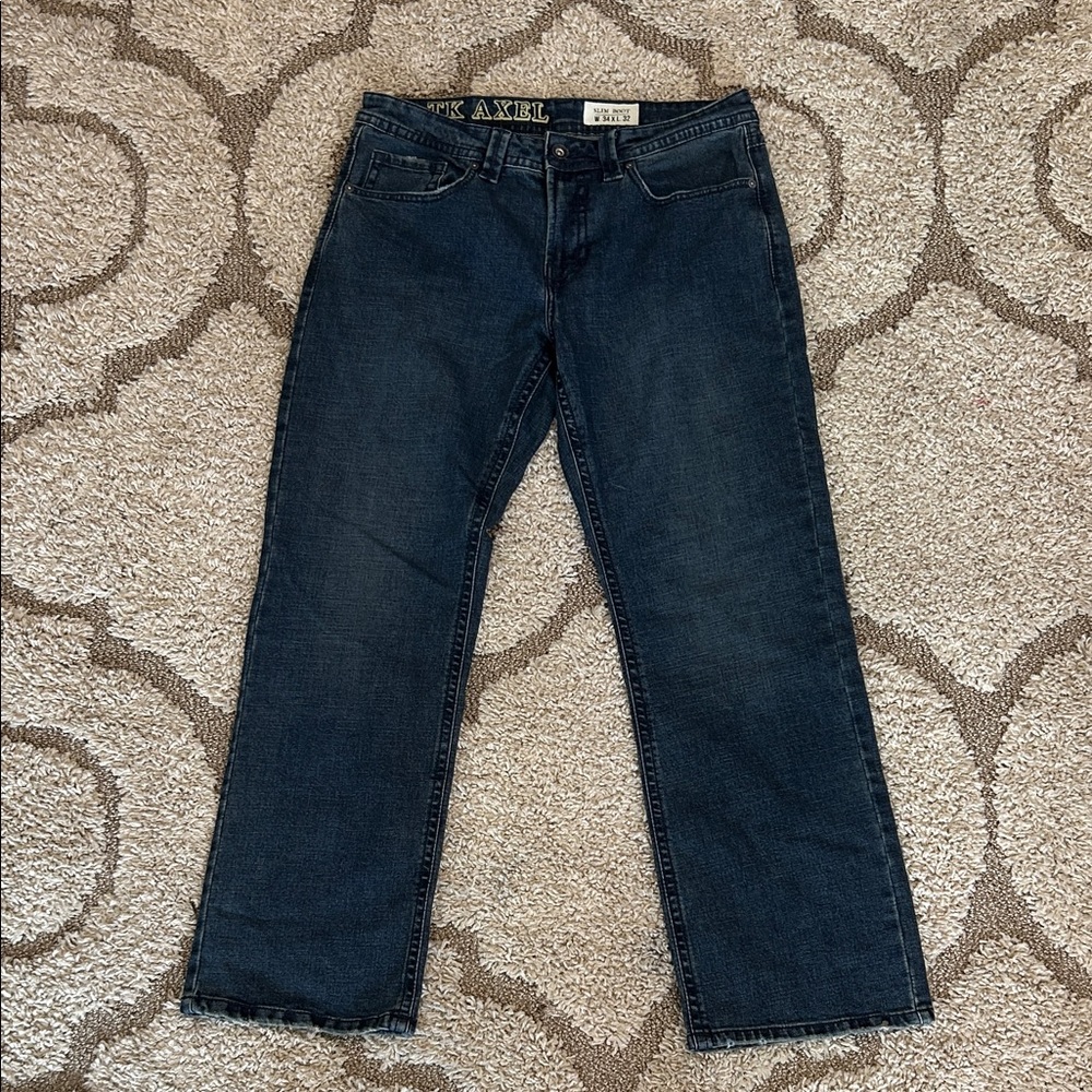 Men's Dark Blue Straight Jeans
